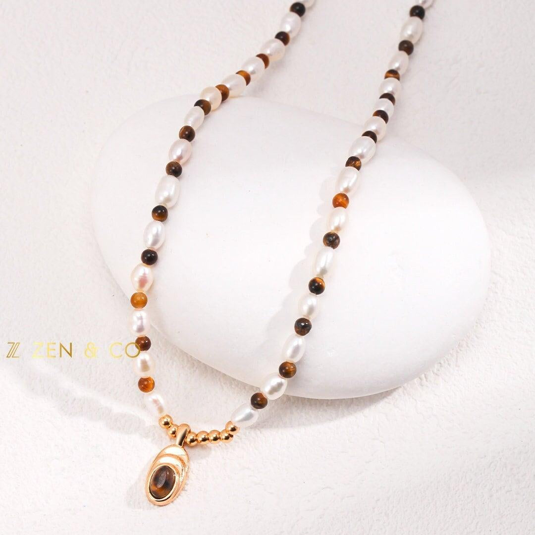 DEVA Tiger eye stone beaded necklace - ZEN&CO Studio