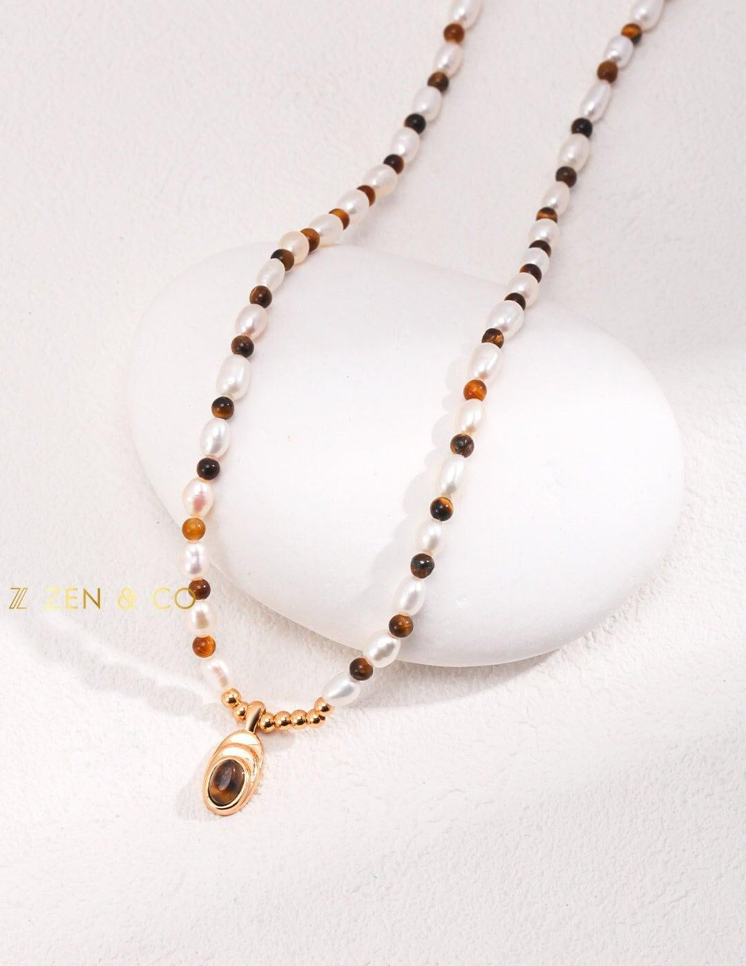 DEVA Tiger eye stone beaded necklace - ZEN&CO Studio