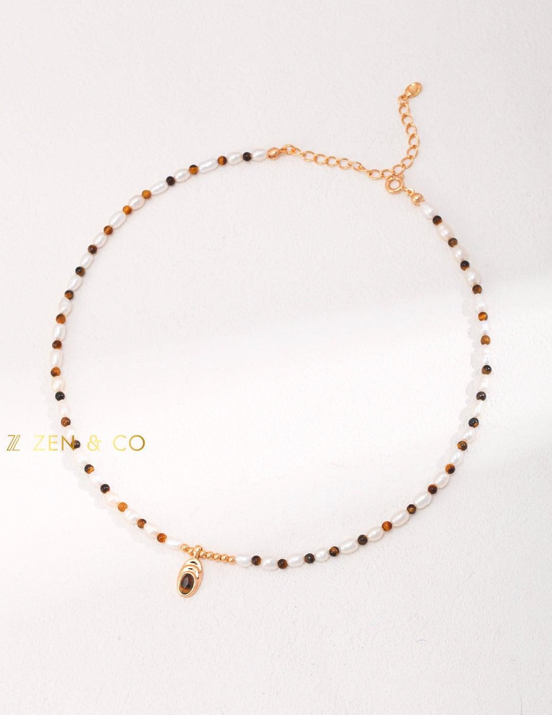 DEVA Tiger eye stone beaded necklace - ZEN&CO Studio