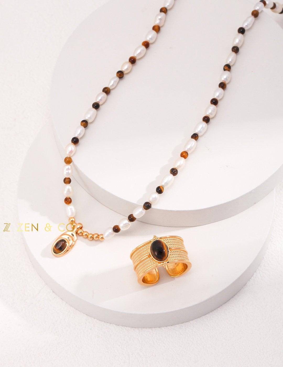 DEVA Tiger eye stone beaded necklace - ZEN&CO Studio