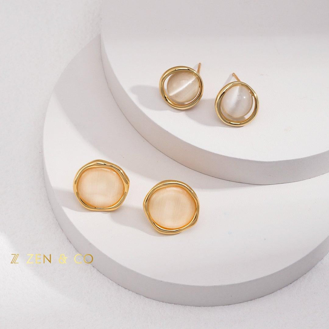 EDEN Cat eye stone stud earrings - ZEN&CO Studio