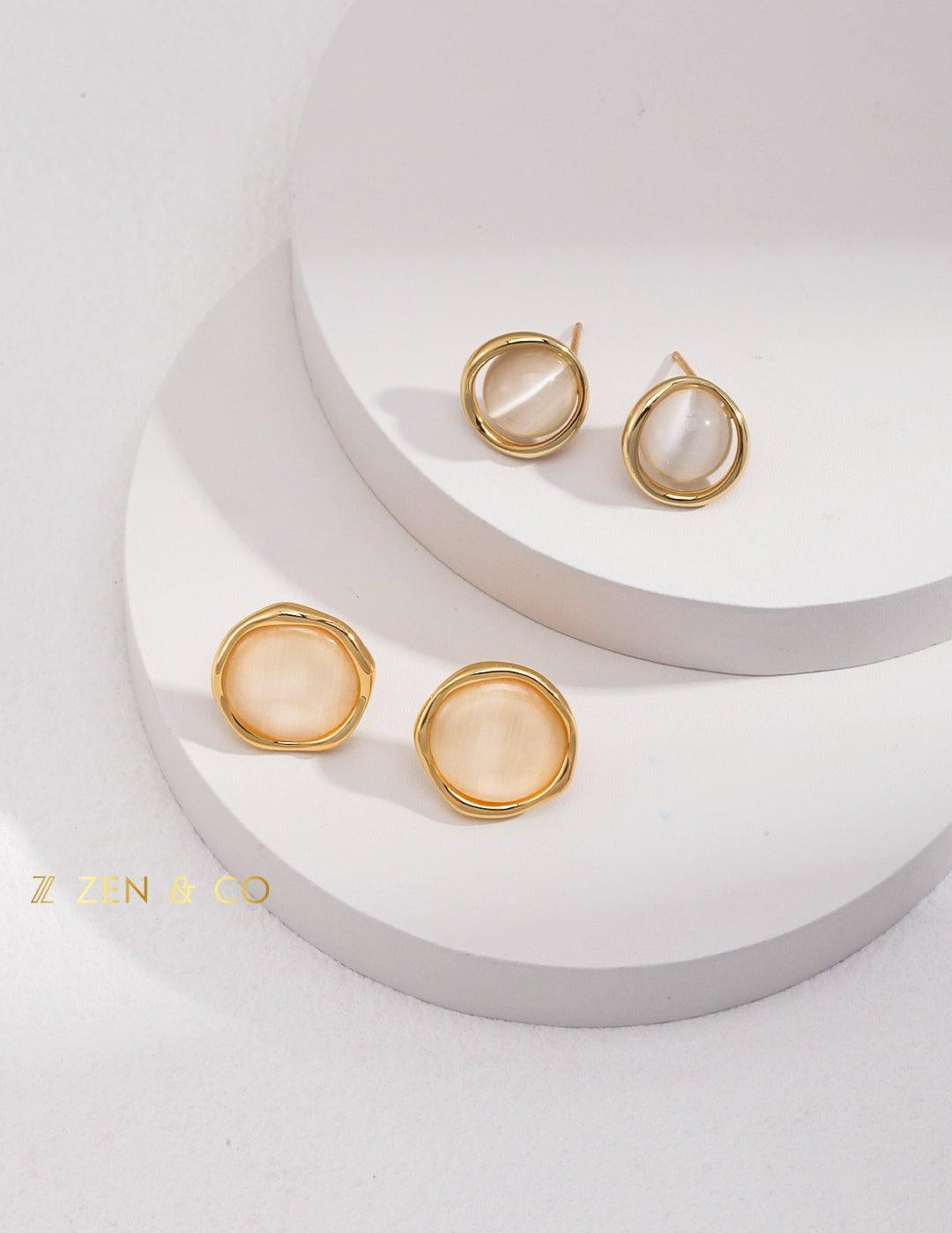 EDEN Cat eye stone stud earrings - ZEN&CO Studio