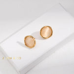 EDEN Cat eye stone stud earrings - ZEN&CO Studio