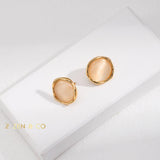 EDEN Cat eye stone stud earrings - ZEN&CO Studio