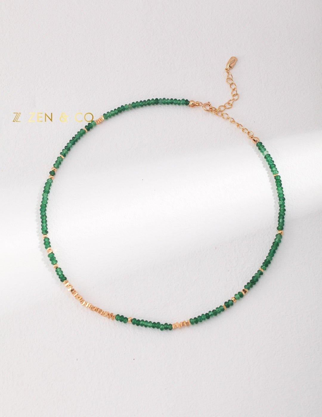 EKIN Dainty green stone necklace and bracelet - ZEN&CO Studio