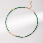 EKIN Dainty green stone necklace and bracelet - ZEN&CO Studio