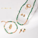 EKIN Dainty green stone necklace and bracelet - ZEN&CO Studio