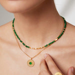 EKIN Dainty green stone necklace and bracelet - ZEN&CO Studio