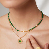 EKIN Dainty green stone necklace and bracelet - ZEN&CO Studio