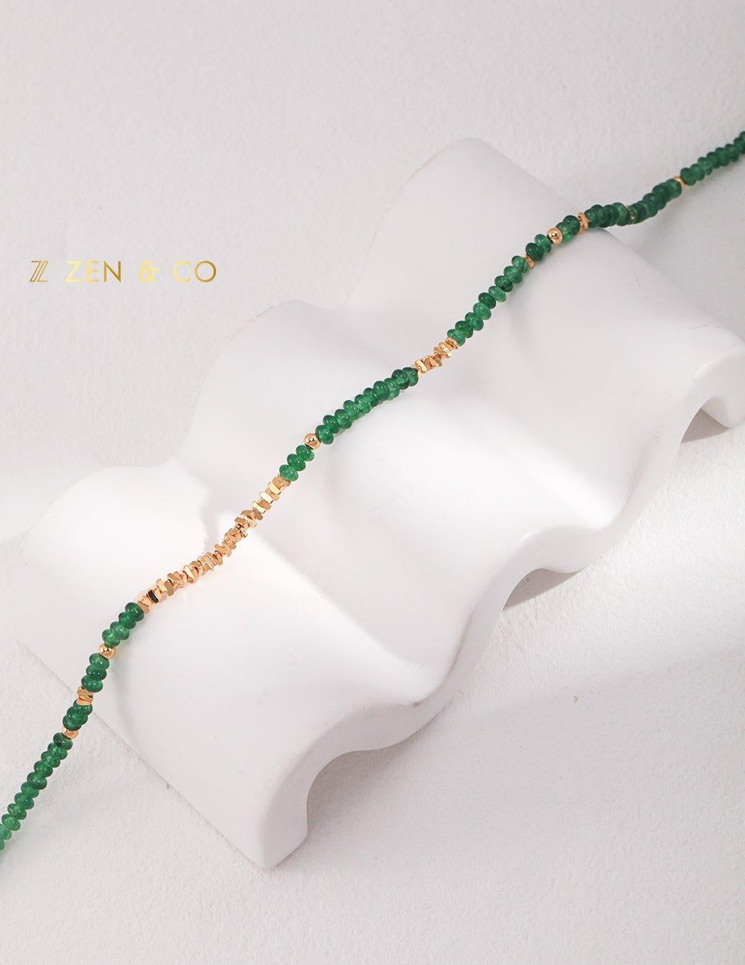 EKIN Dainty green stone necklace and bracelet - ZEN&CO Studio