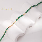 EKIN Dainty green stone necklace and bracelet - ZEN&CO Studio