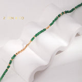 EKIN Dainty green stone necklace and bracelet - ZEN&CO Studio