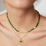 EKIN Dainty green stone necklace and bracelet - ZEN&CO Studio