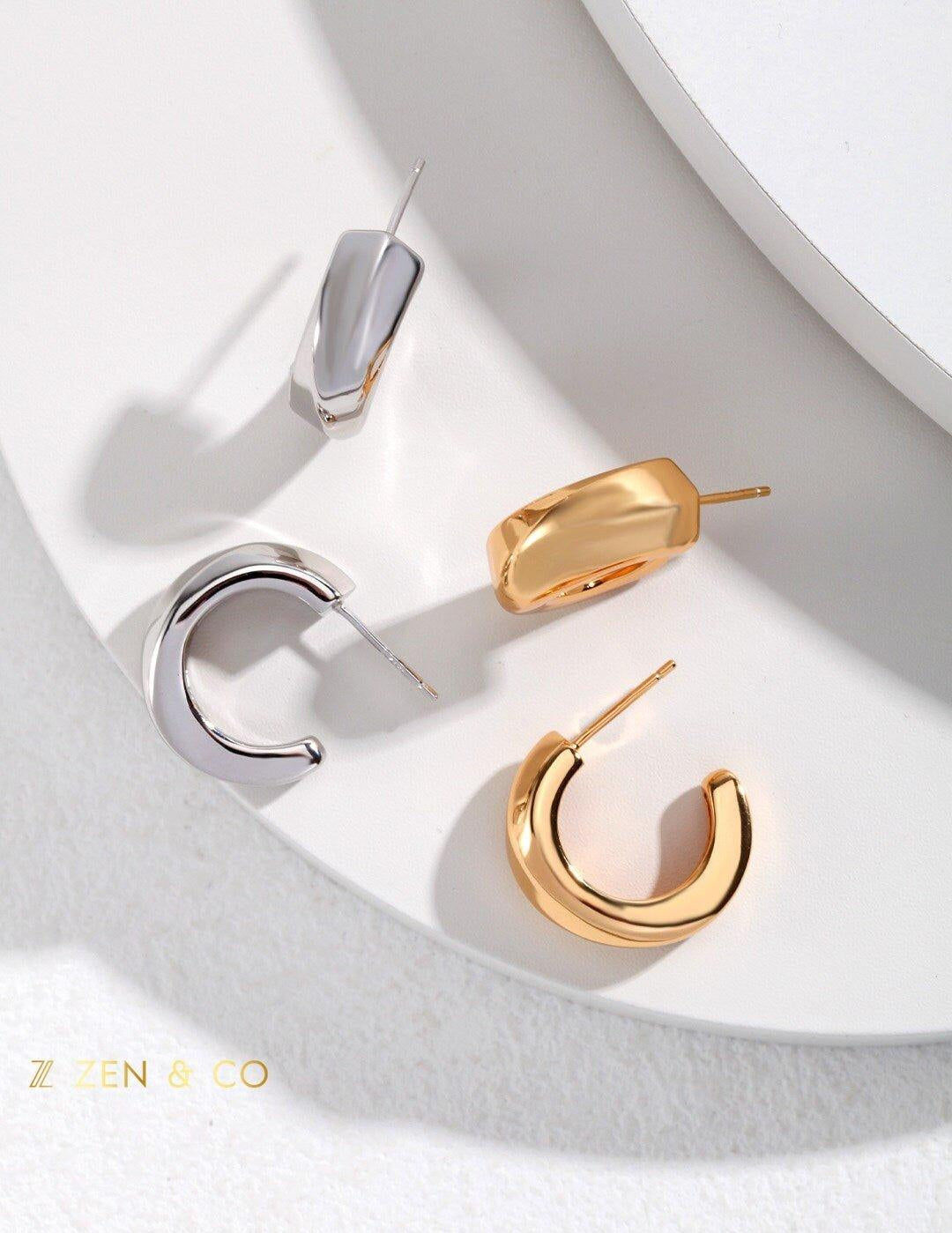 ELLA Round chunk hoop earrings - ZEN&CO Studio