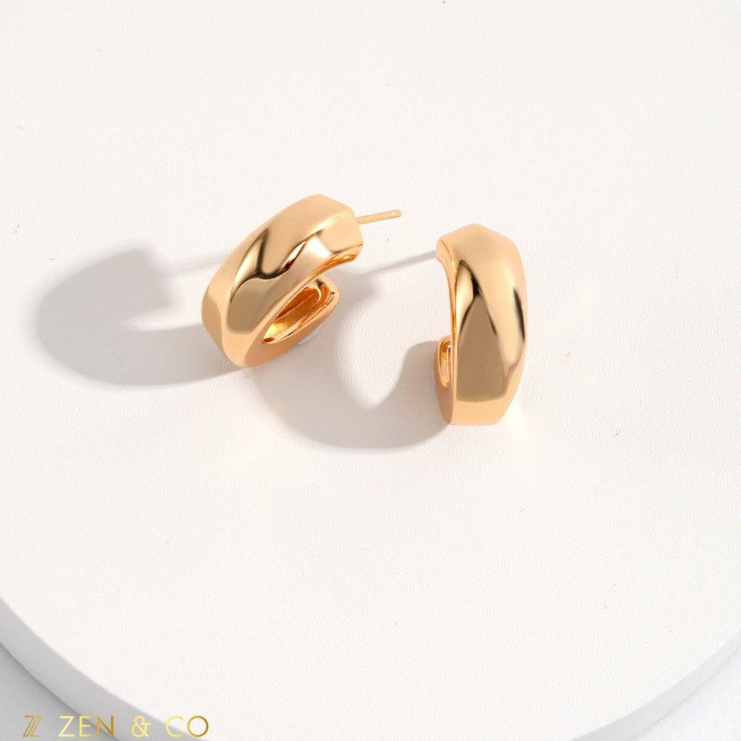 ELLA Round chunk hoop earrings - ZEN&CO Studio