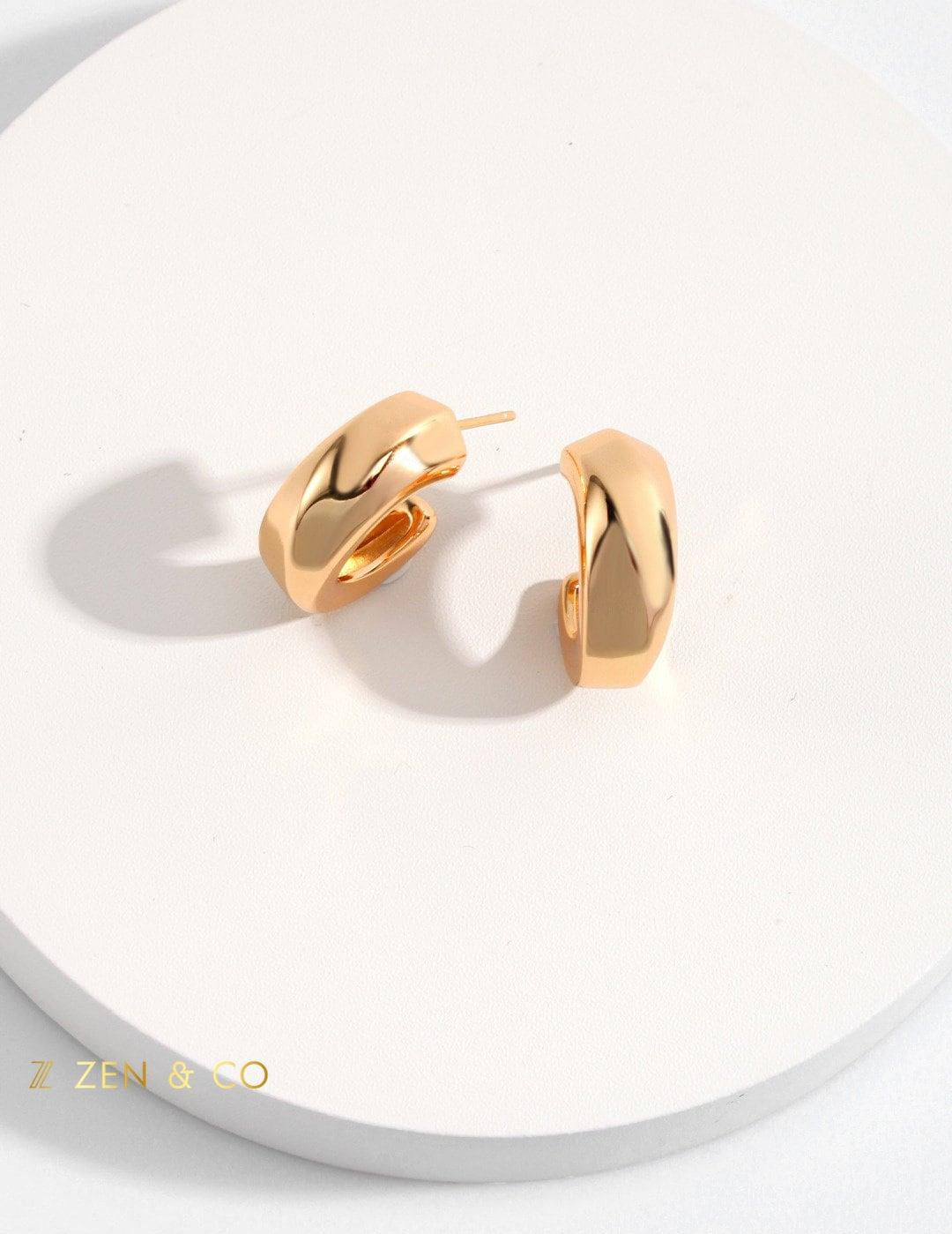 ELLA Round chunk hoop earrings - ZEN&CO Studio