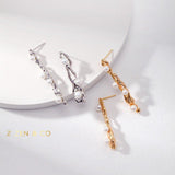 ELOISE Asymmetric dangle earrings with pearls - ZEN&CO Studio