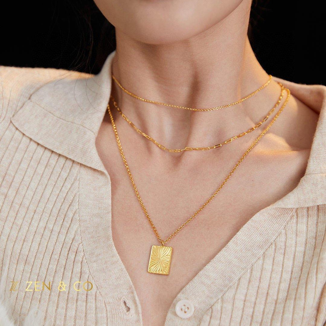 ESRA Gold pendant necklace and Double layer necklace - ZEN&CO Studio