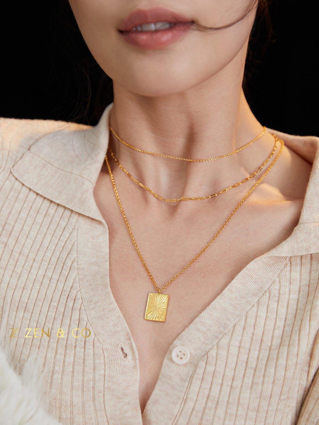 ESRA Gold pendant necklace and Double layer necklace - ZEN&CO Studio