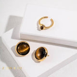 ETISHA stud earrings and open ring - ZEN&CO Studio