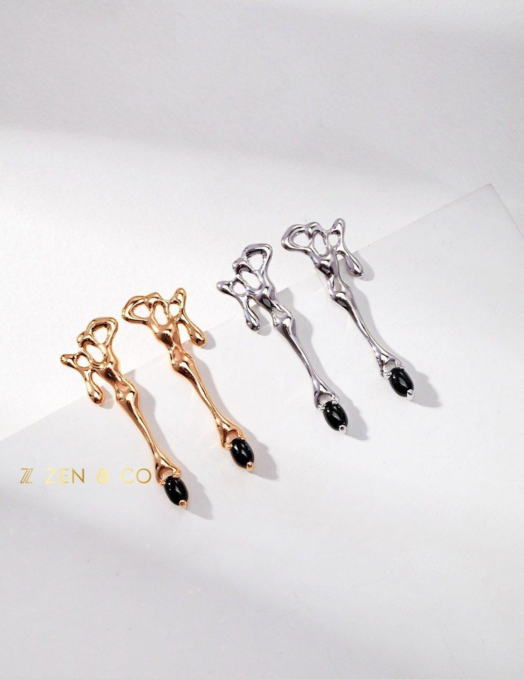 EVELYN Key of Time drop black onyx earrings - ZEN&CO Studio