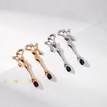 EVELYN Key of Time drop black onyx earrings - ZEN&CO Studio