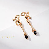 EVELYN Key of Time drop black onyx earrings - ZEN&CO Studio