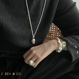 FELICITY Baroque pearl pendant beaded necklace - ZEN&CO Studio