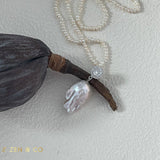 FELICITY Baroque pearl pendant beaded necklace - ZEN&CO Studio