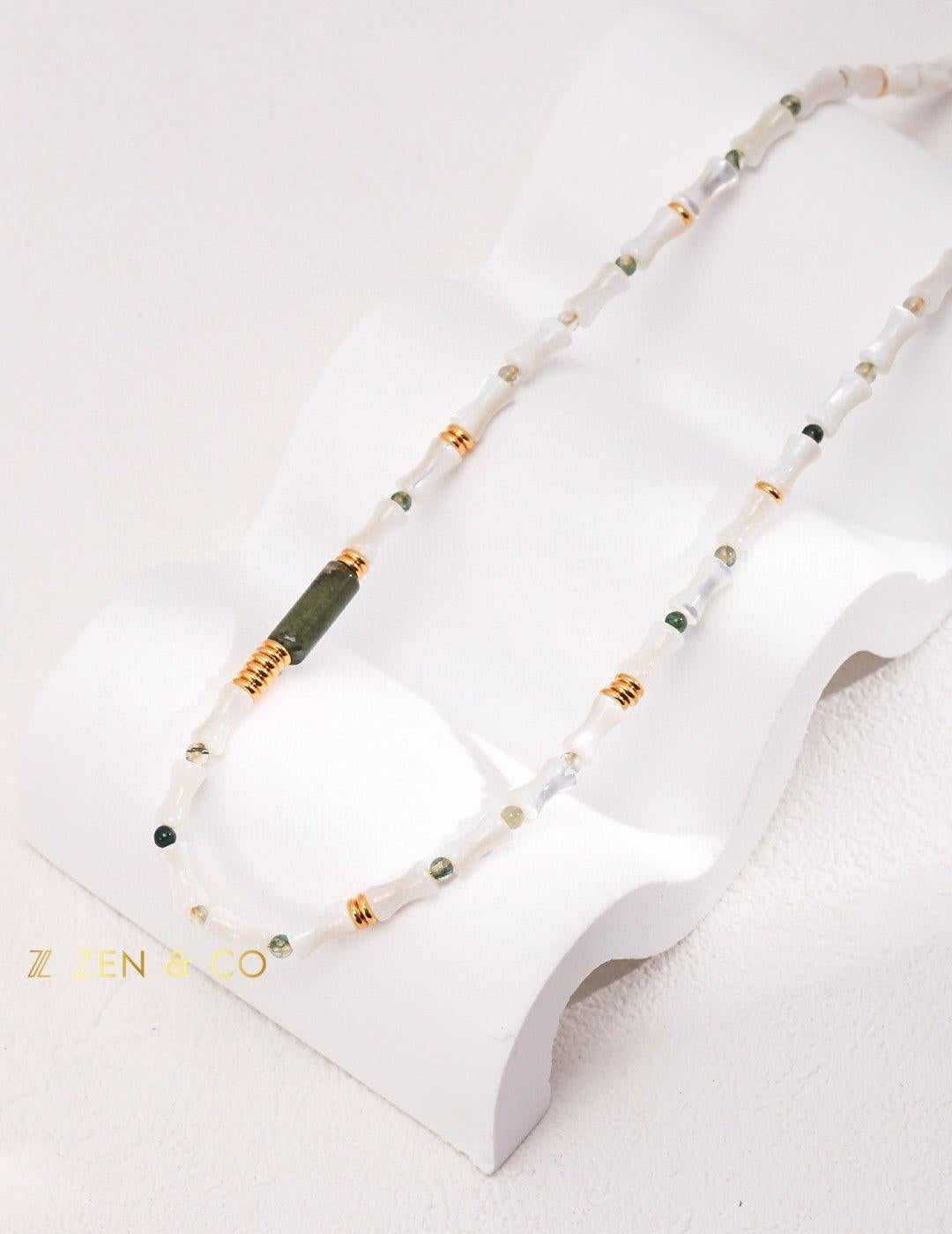 FERAY mother of pearl and moss agate chocker - ZEN&CO Studio