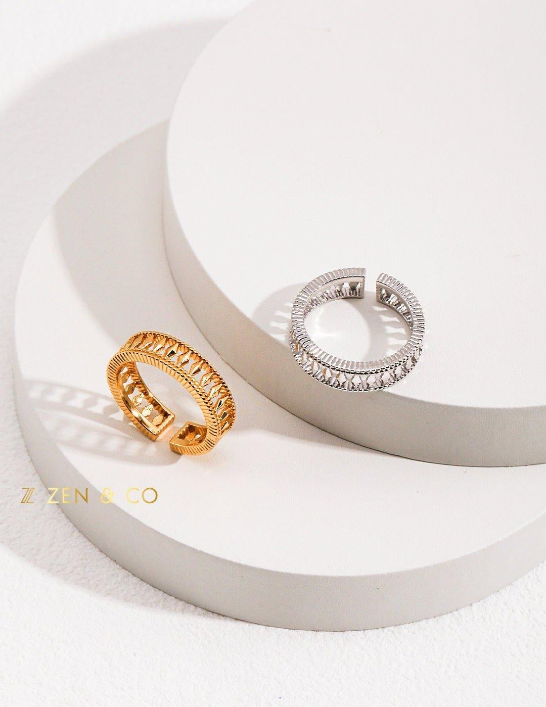 FLEUR French empress style statement stackable ring - ZEN&CO Studio