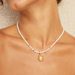 FLORA Flower pendant pearl necklace - ZEN&CO Studio