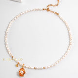 FLORA Flower pendant pearl necklace - ZEN&CO Studio