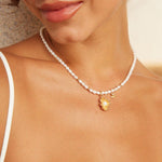 FLORA Flower pendant pearl necklace - ZEN&CO Studio