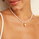 FLORA Flower pendant pearl necklace - ZEN&CO Studio