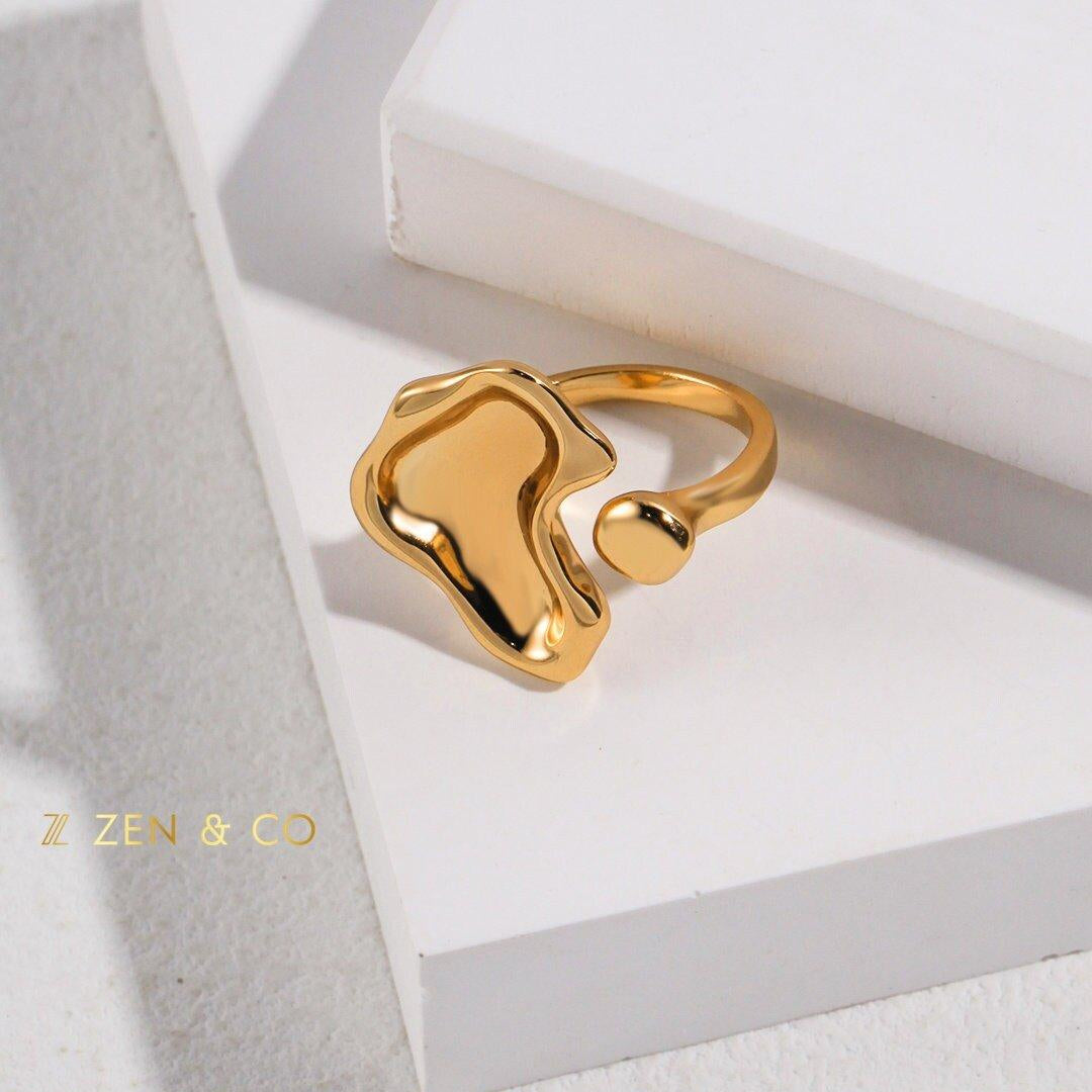 GENEVA Fluid Way of Water Statement open ring - ZEN&CO Studio