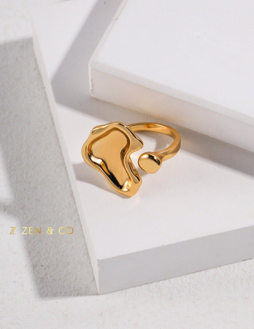 GENEVA Fluid Way of Water Statement open ring - ZEN&CO Studio