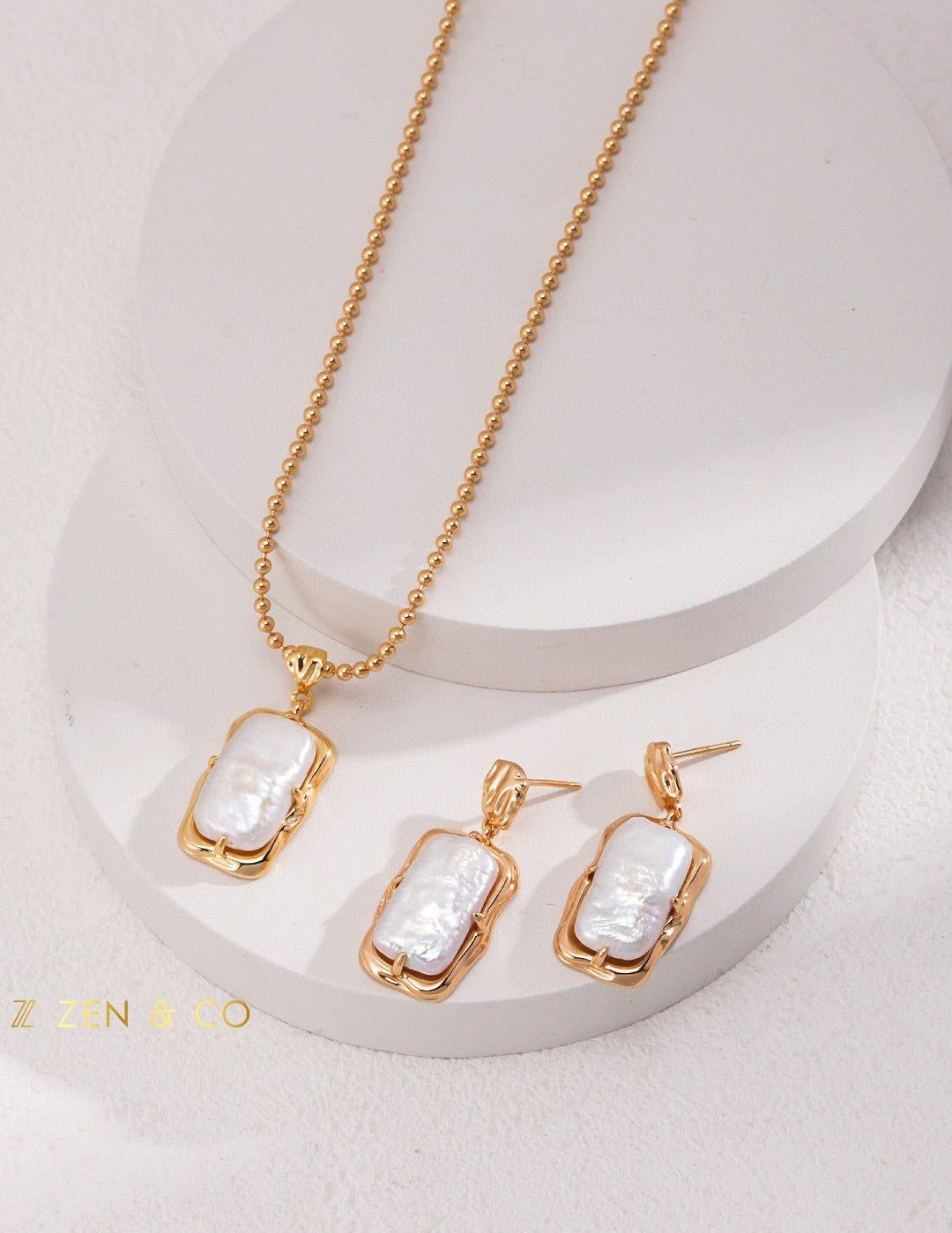 GIOVANNA Baroque Pearl Necklace and Earrings - ZEN&CO Studio