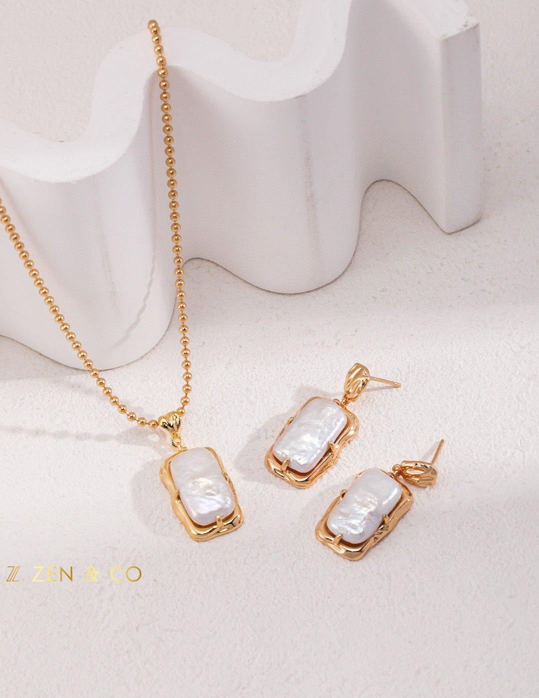 GIOVANNA Baroque Pearl Necklace and Earrings - ZEN&CO Studio