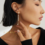 GRACE Long dangle pearl earrings - ZEN&CO Studio