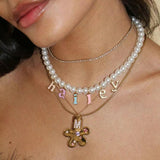 HAILEY Y2K Personalized Nameplate Pearl Necklace - ZEN&CO Studio