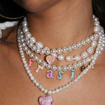 HAILEY Y2K Personalized Nameplate Pearl Necklace - ZEN&CO Studio