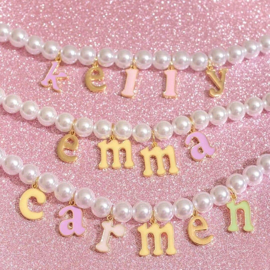 HAILEY Y2K Personalized Nameplate Pearl Necklace - ZEN&CO Studio