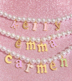 HAILEY Y2K Personalized Nameplate Pearl Necklace - ZEN&CO Studio