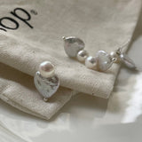 HALLIE Heart Baroque pearl stud earrings - ZEN&CO Studio