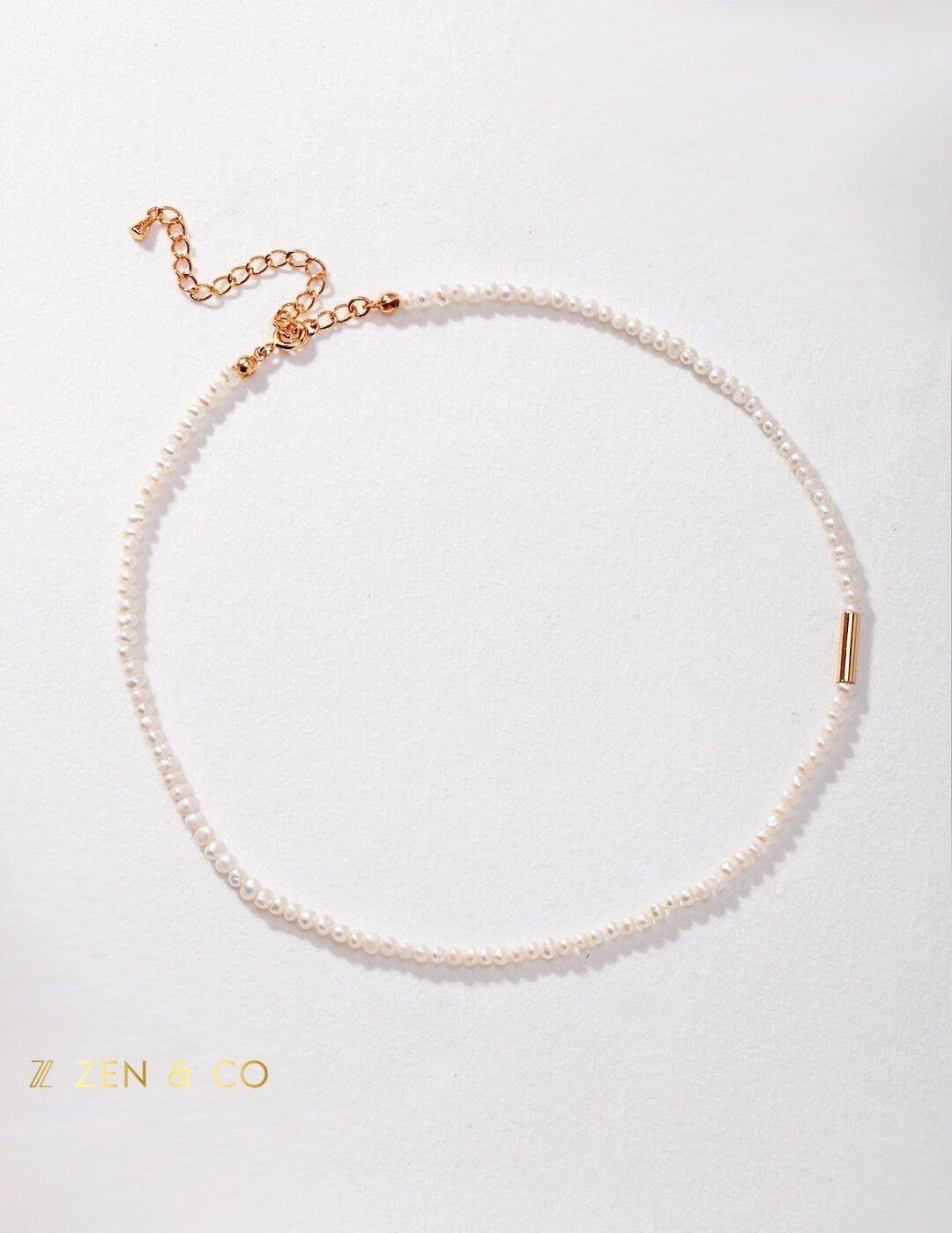 HANNAH Beaded dainty pearl necklace - ZEN&CO Studio