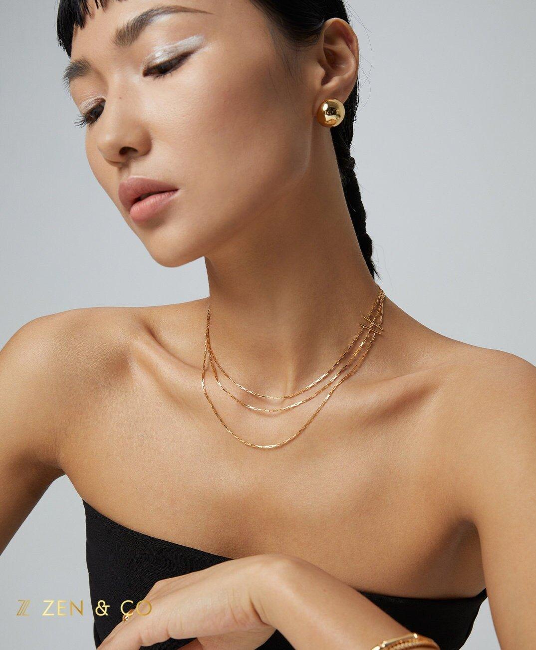 HARPER Minimalist 3 layer stackable necklace - ZEN&CO Studio