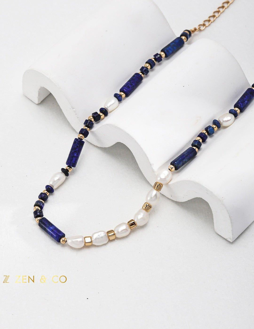 HEMA Lapis Lazuli and Pearl Necklace - ZEN&CO Studio