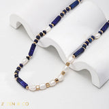 HEMA Lapis Lazuli and Pearl Necklace - ZEN&CO Studio