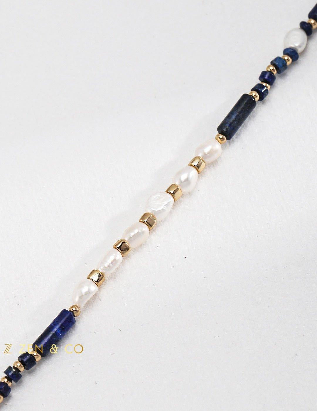 HEMA Lapis Lazuli and Pearl Necklace - ZEN&CO Studio